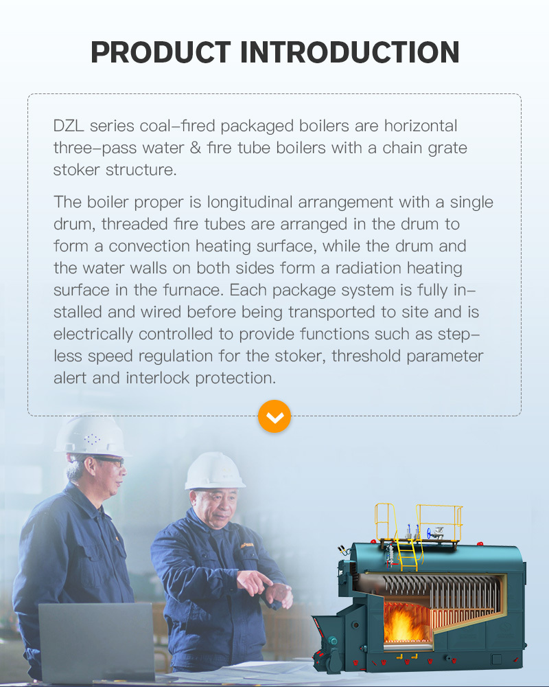 DZL series coal-fired hot water boiler is energy conservation, low emissions, and thermal efficiency is higher than 80%, high level of automation